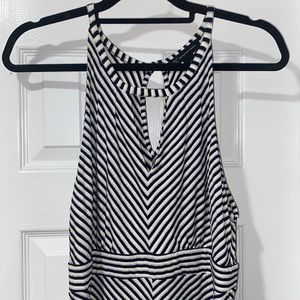 INC Navy And Silver Stripped Mini Dress - LARGE